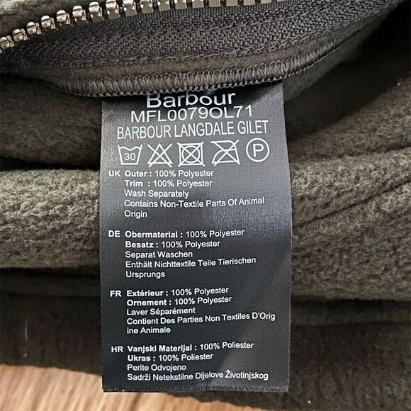 Barbour Men's Fleece Langdale Gilet Vest Black Size L Casual - Picture 10 of 16